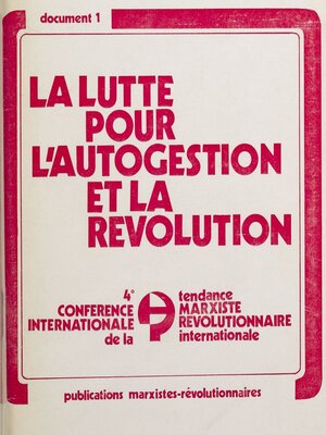 cover image of Résolutions de la 4e Conférence internationale de la tendance marxiste-révolutionnaire internationale